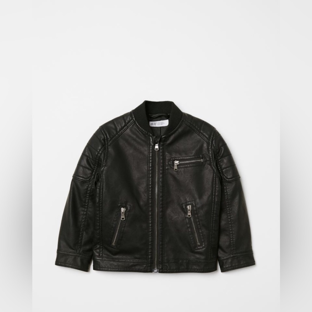 H&M Kids Faux Leather Biker Jacket 3-4Y